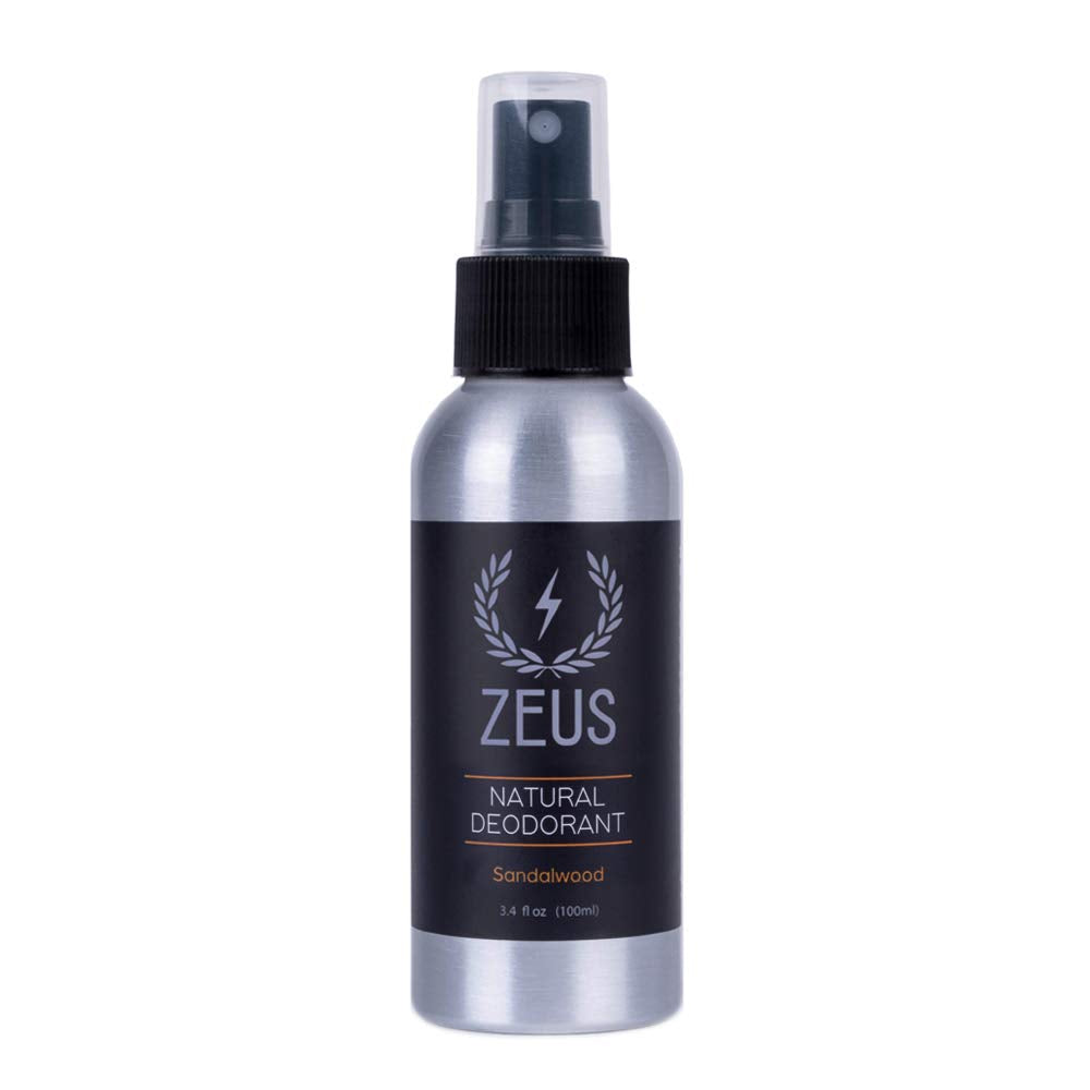 ZEUS Natural Deodorant Body Spray, Aluminum Free for All Skin Types, Vegan Friendly, MADE IN USA (Sandalwood)