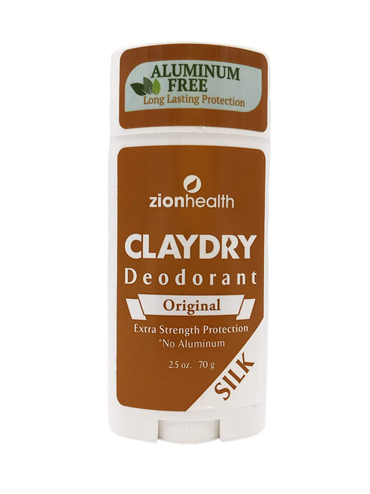 Zion Health Claydry Silk Deodorant, Original, Pack of 33