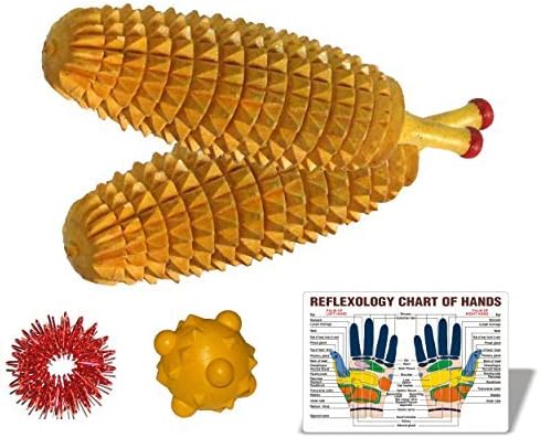 Wooden Ancient Acupressure Spiked Hand Massager Set of 2 Pcs