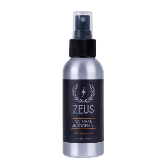 ZEUS Natural Deodorant Body Spray, Aluminum Free for All Skin Types, Vegan Friendly, MADE IN USA (Sandalwood)