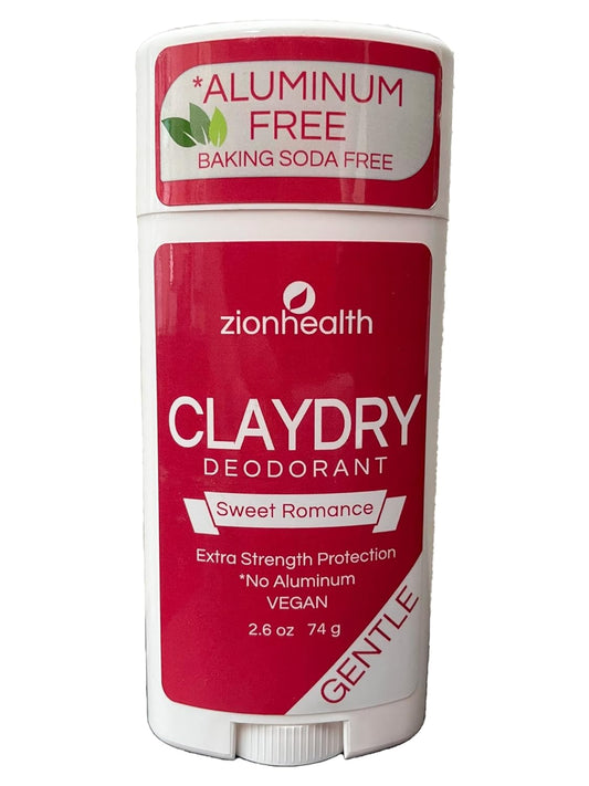 Zion Health Clay Dry Deodorant Sweet Romance 2.8 oz Stick